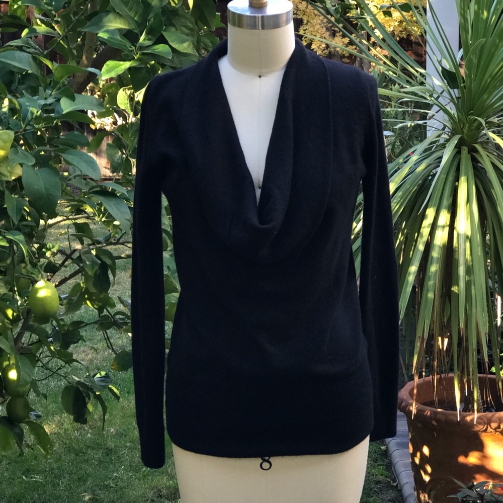 Ann Taylor Black Cowl Neck Sweater Size Small